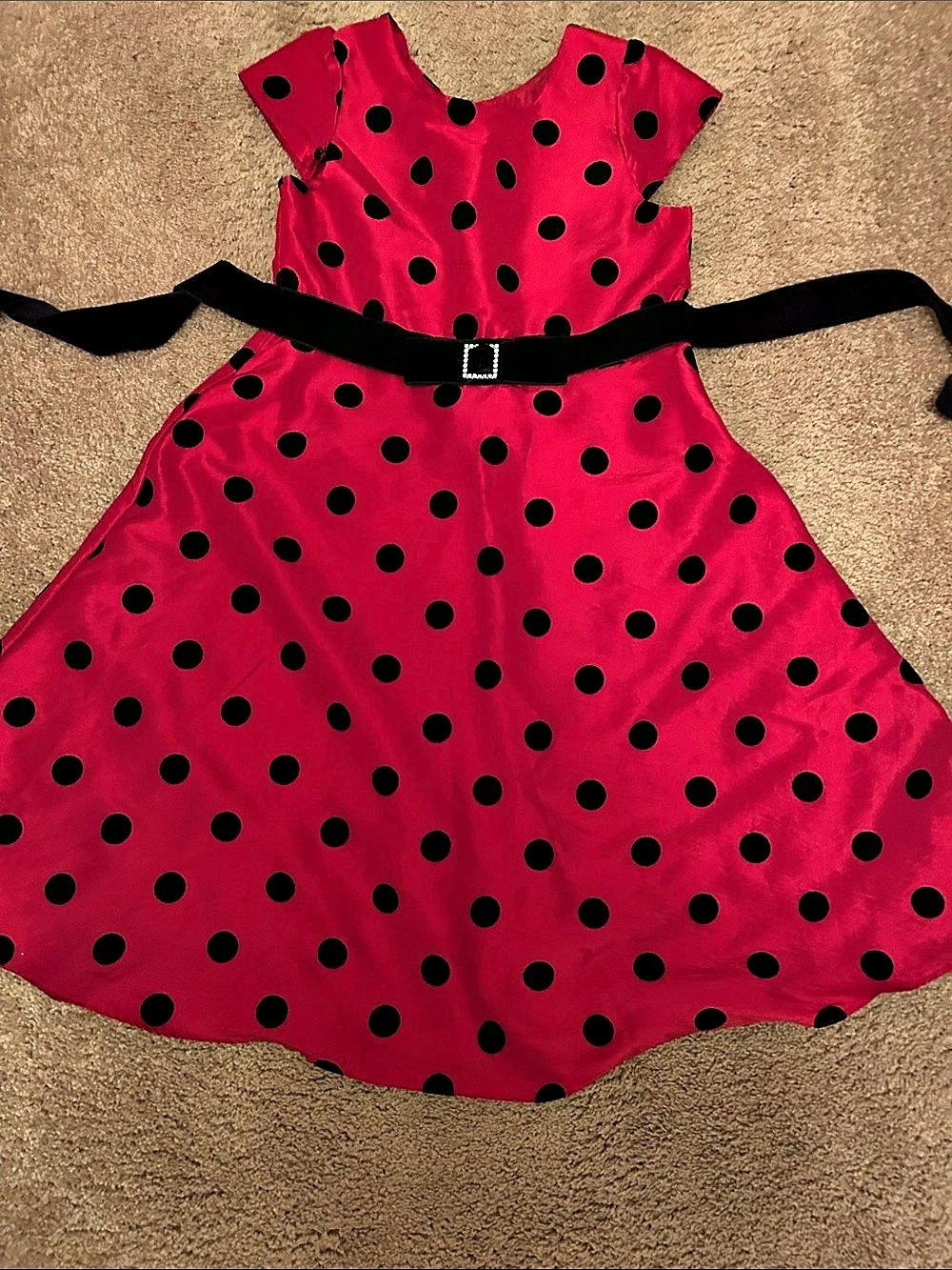 Dollie & Me Girls Red Polka Dot Dress